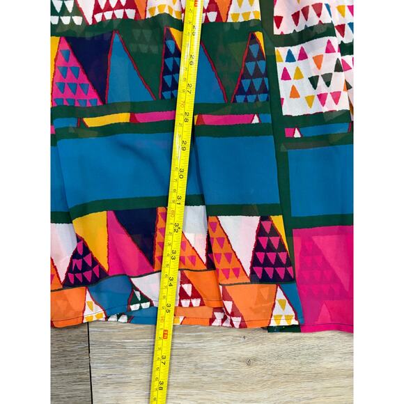 Maeve Anthropologie Dress 8 Colorful Puff Sleeve Boho Festival Art - Picture 7 of 8